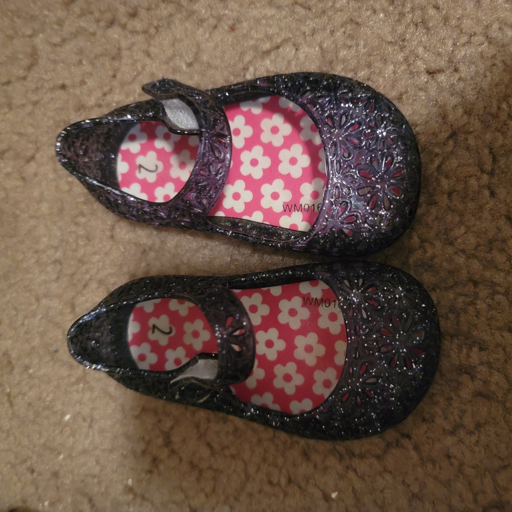 Garanimals Infant Girls Mary Jane Navy Jelly shoes Size 2